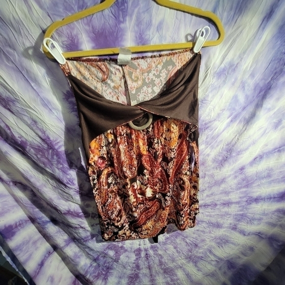 Wrapper Women's Halter Multicolored Paisley Design Mini Vintage Dress Size Med - Picture 7 of 13